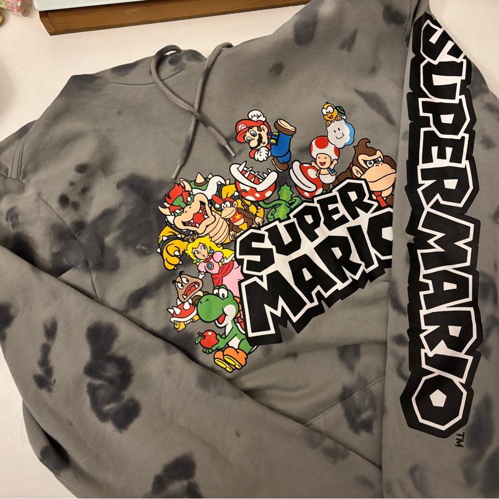 Nintendo Super Mario Gray and Black Sweater